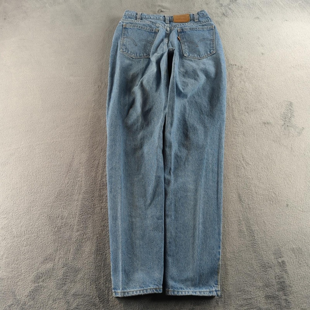 Vintage 90s Levis Jeans Size 14 (Fits 28x33) Blue Light Wash Straight Orange Tab - Picture 3 of 14